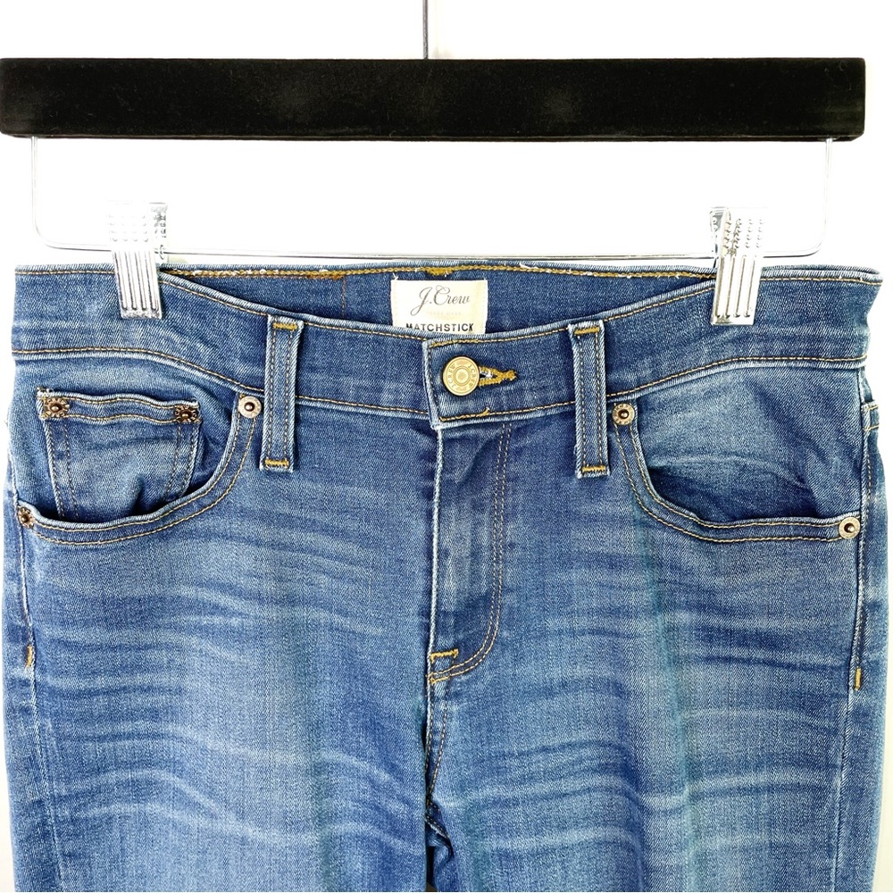 J. Crew Matchstick Jeans Midrise Medium Wash Stretch Womens Style E0070 Size 25 - Picture 7 of 12